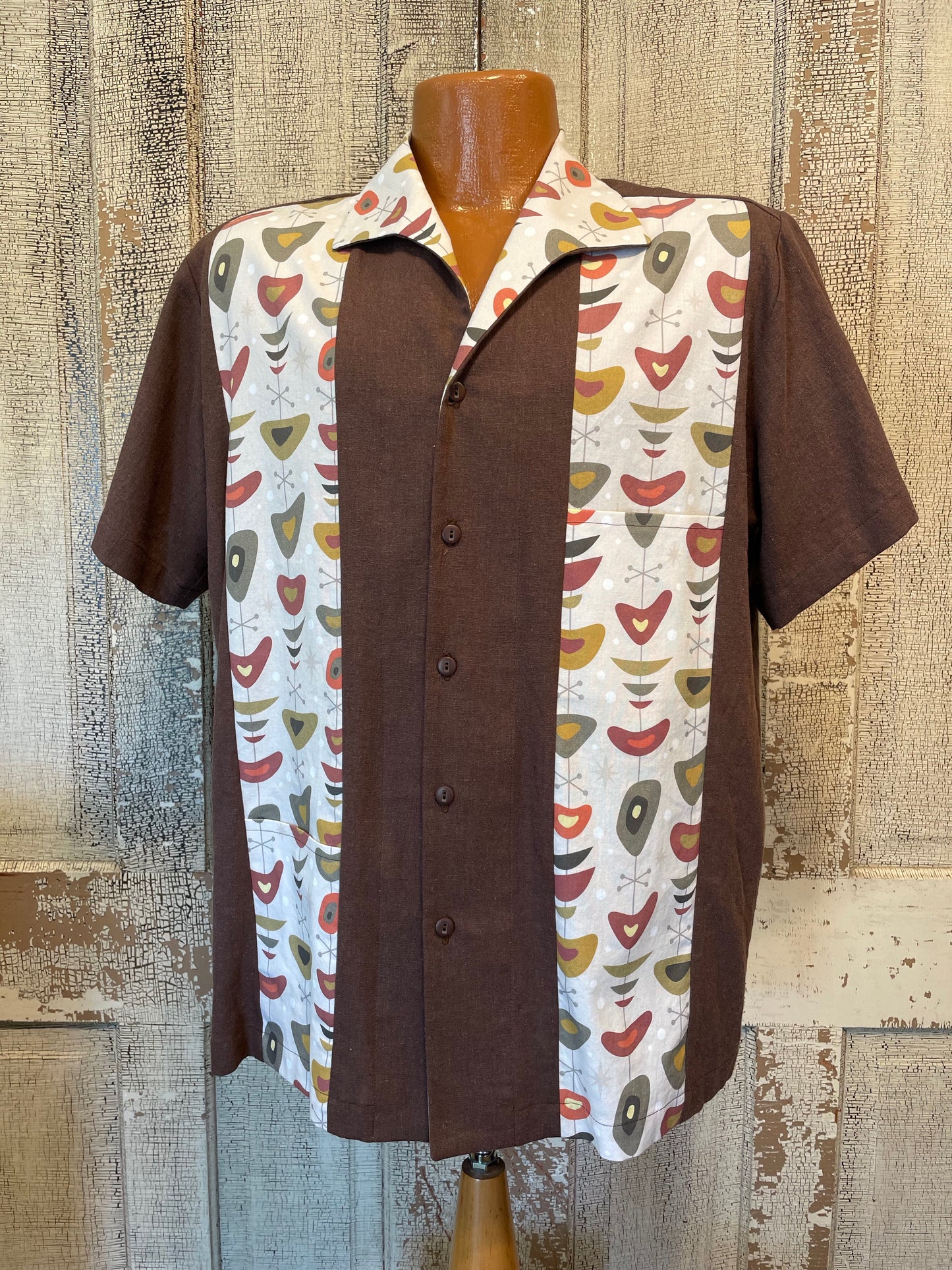 Martini Shirt- Cordovan/ Amoebas