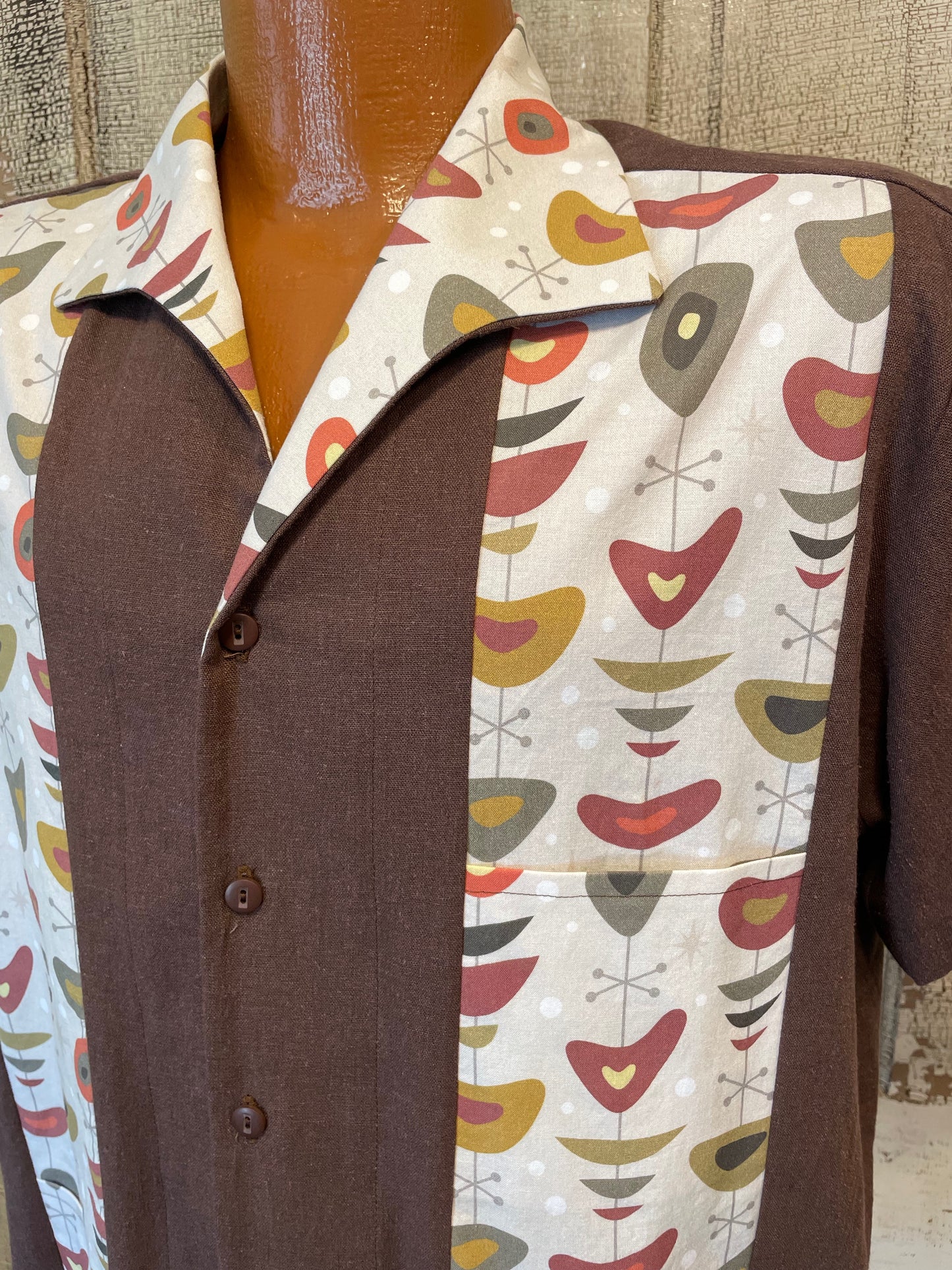 Martini Shirt- Cordovan/ Amoebas