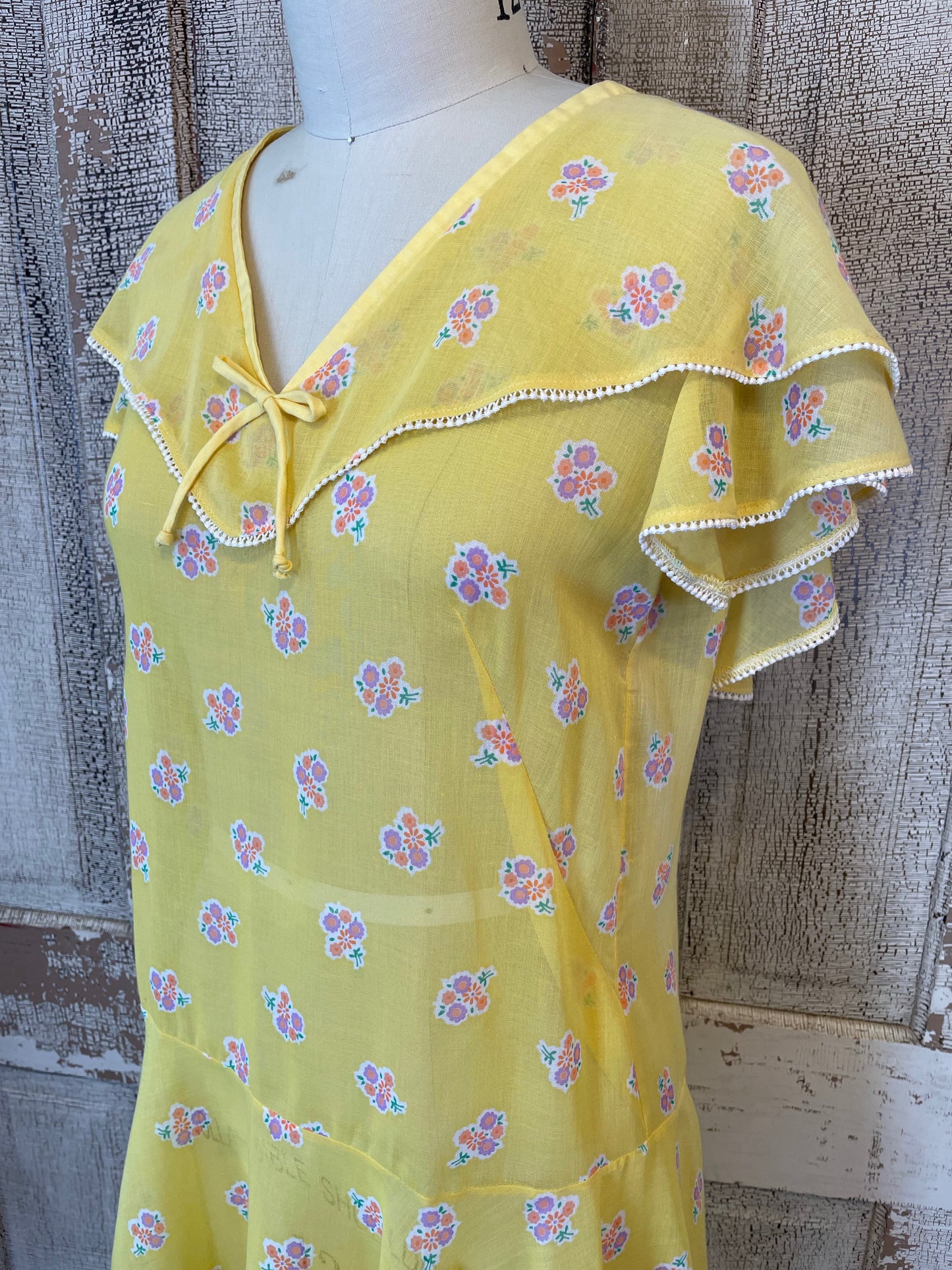 1920's Dress with Circular Skirt and Cape