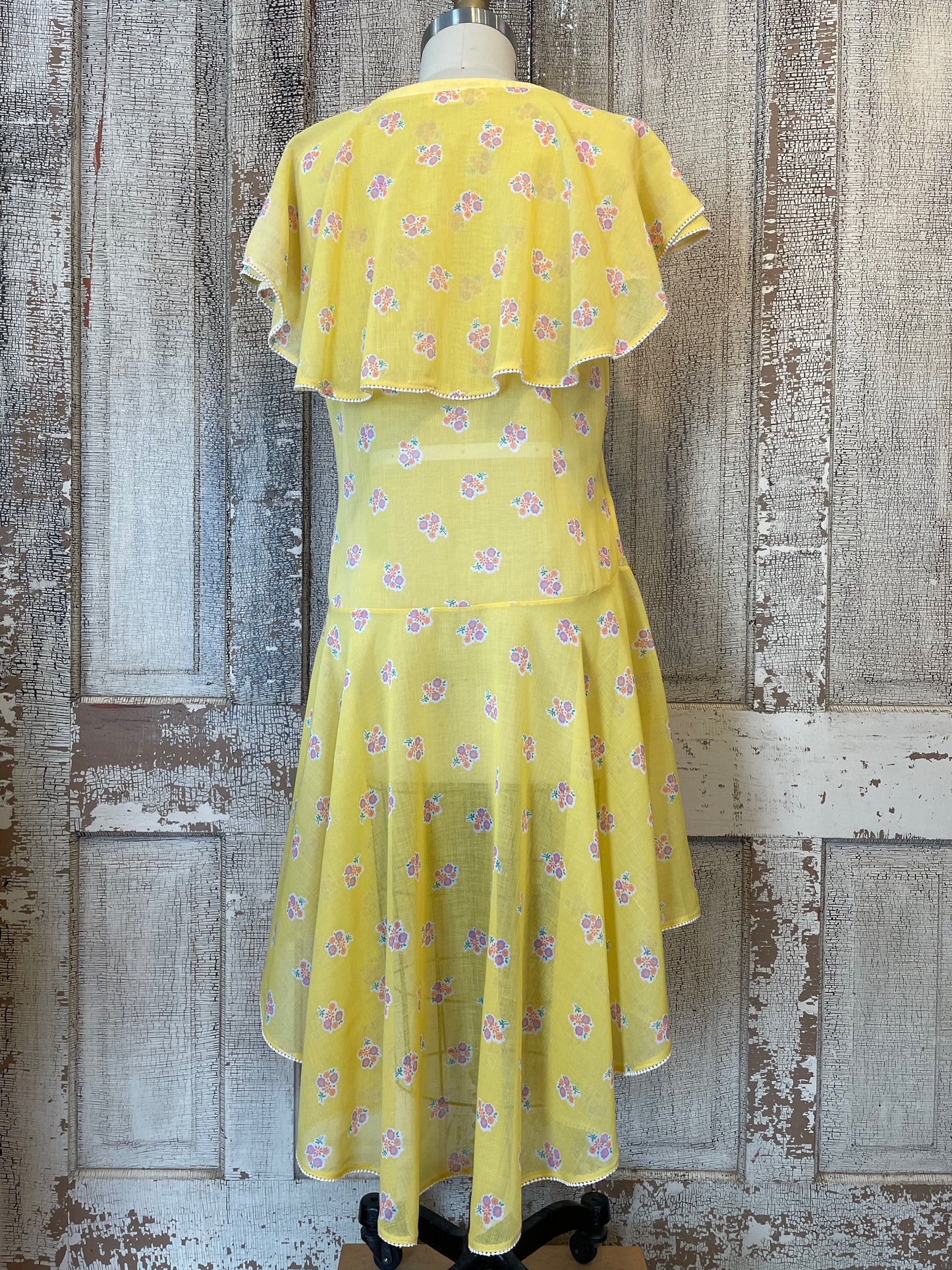 1920's Dress with Circular Skirt and Cape