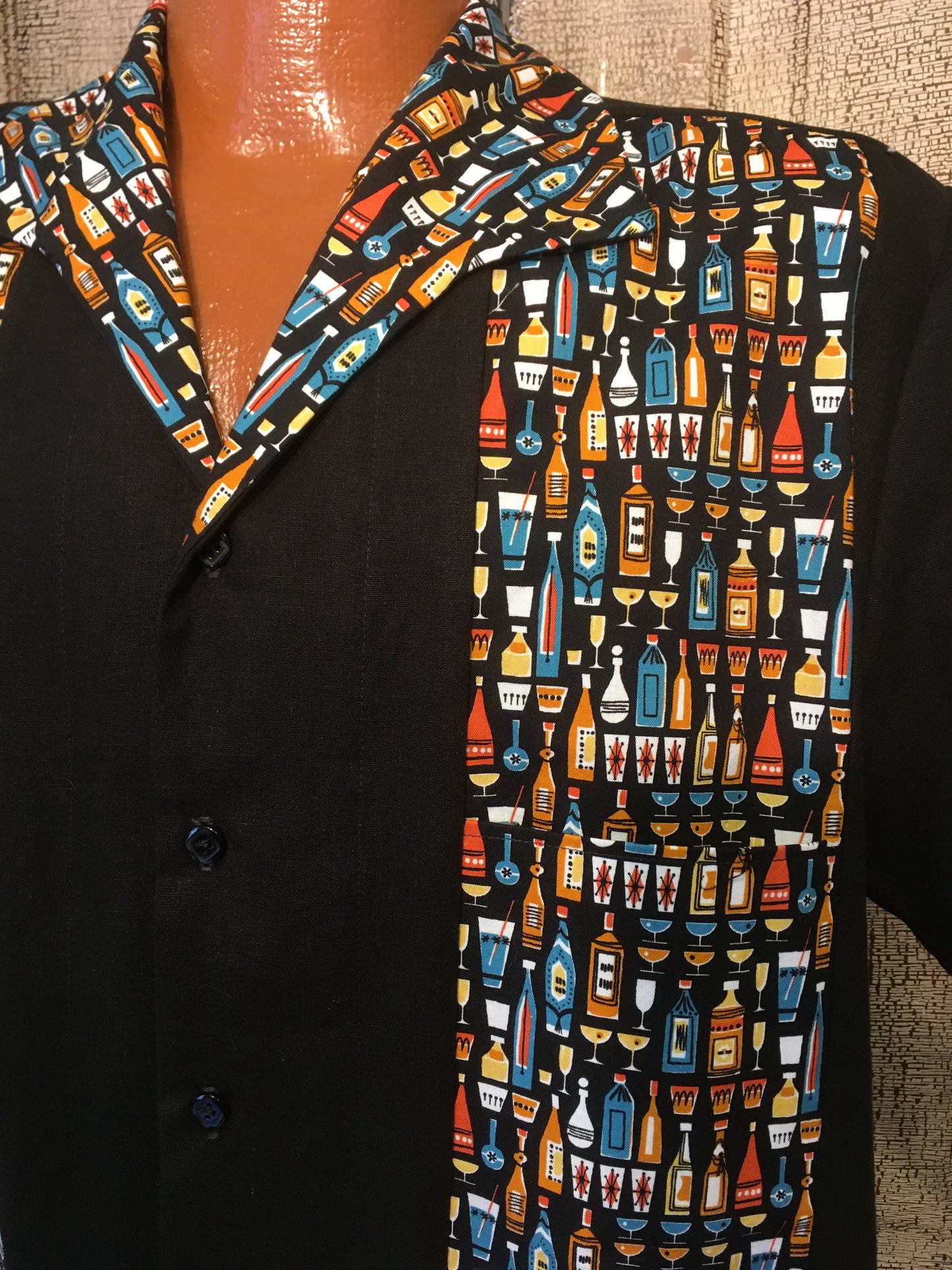 Martini Shirt- Sable/ Mid-Century Cocktails