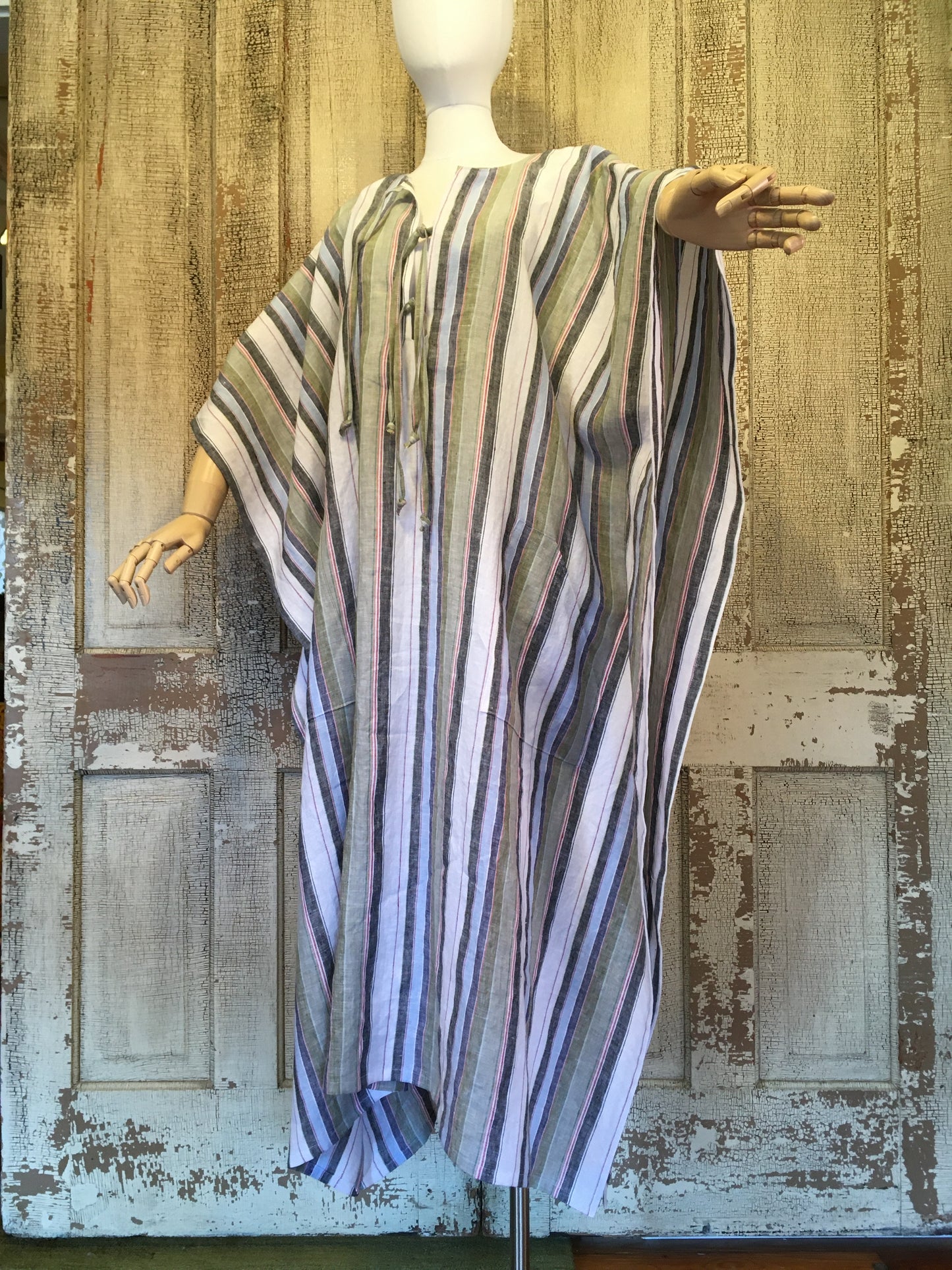 Unisex Caftan- Irish Stripe Linen