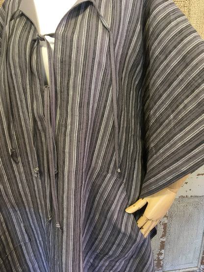 Unisex Caftan- Gray Stripe