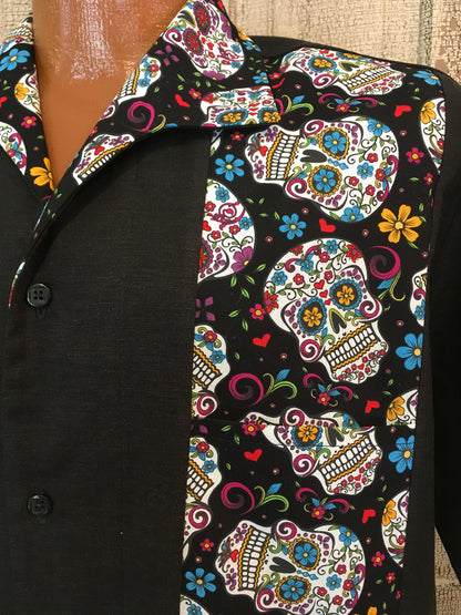 Martini Shirt-  Sable/ Sugar Skulls